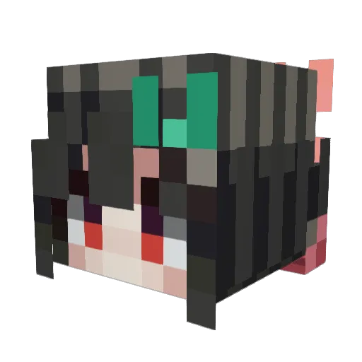 YukiTheV Minecraft avatar head, 3D render
