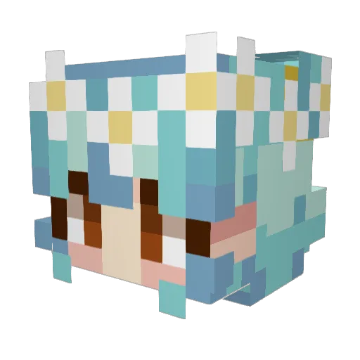 Yuki_MR Minecraft avatar head, 3D render