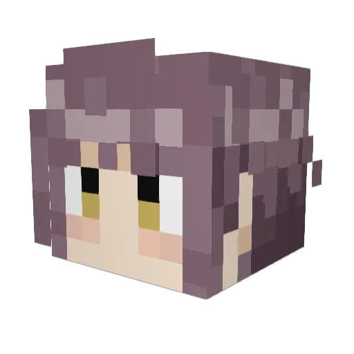 Yuki_Nagato_VR Minecraft avatar head, 3D render