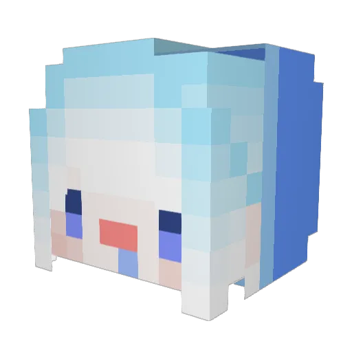 Yuki_arashi Minecraft avatar head, 3D render