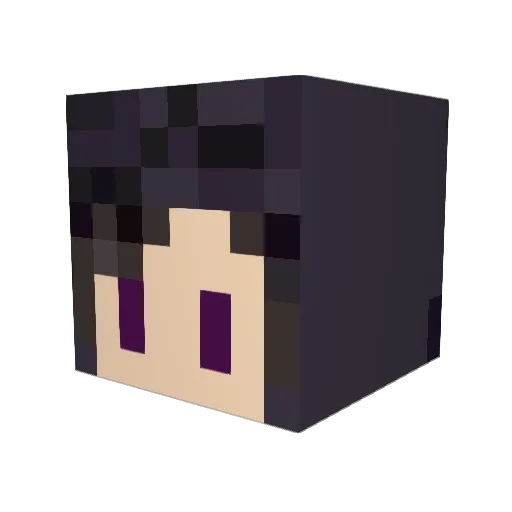 Yukiginko Minecraft avatar head, 3D render
