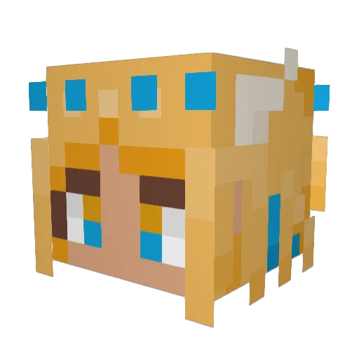 Yukihachang Minecraft avatar head, 3D render