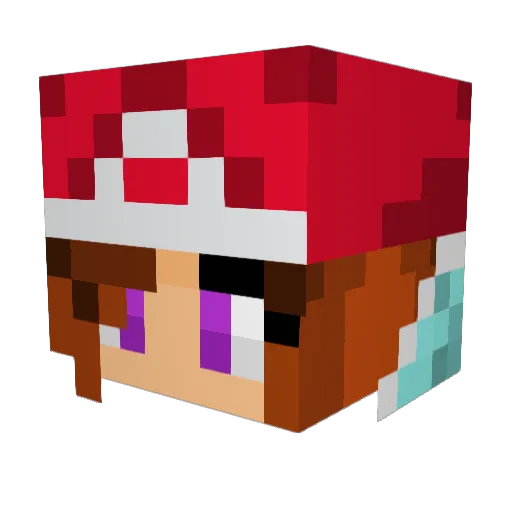 Yukii90 Minecraft avatar head, 3D render