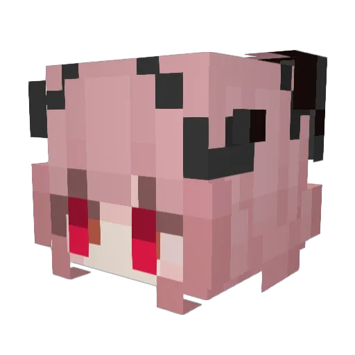 Yukiiiro Minecraft avatar head, 3D render