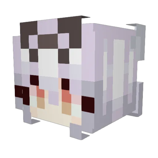 Yukikaze_DD_12 Minecraft avatar head, 3D render