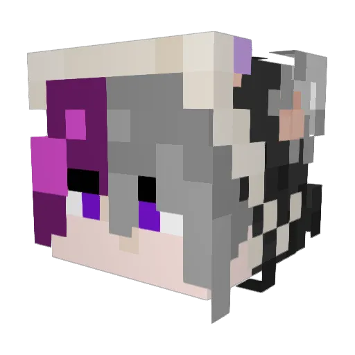 Yukili73 Minecraft avatar head, 3D render
