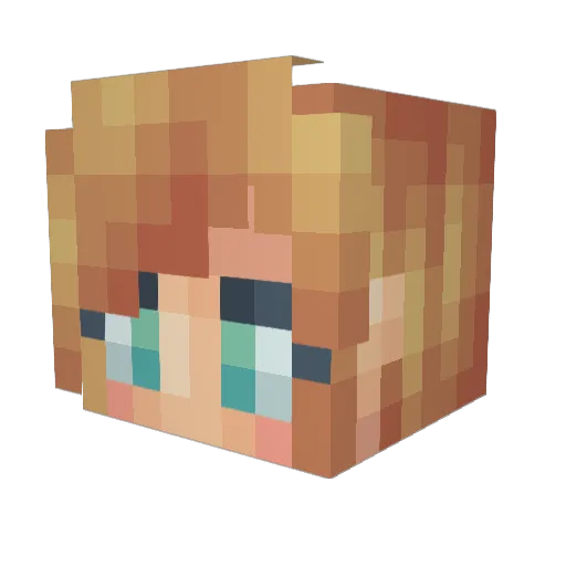 Yukimiomochi Minecraft avatar head, 3D render