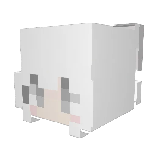 YukinaQwQ Minecraft avatar head, 3D render