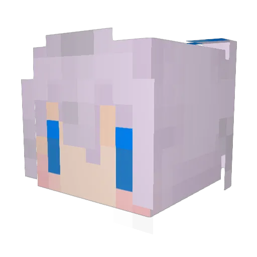 Yukina_ Minecraft avatar head, 3D render