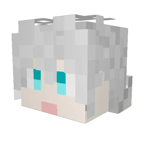 YukinoSora Minecraft avatar head, 3D render