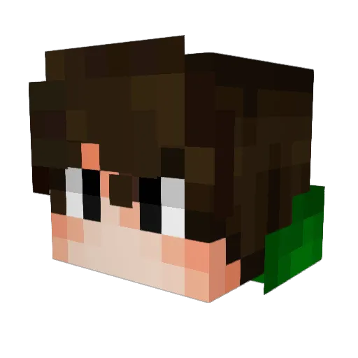 Yukiowob Minecraft avatar head, 3D render