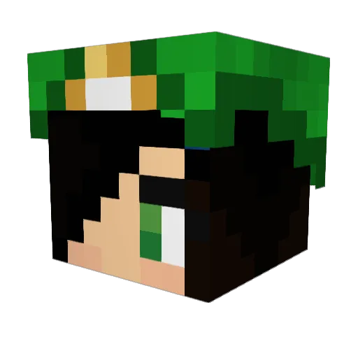 Yukita Minecraft avatar head, 3D render