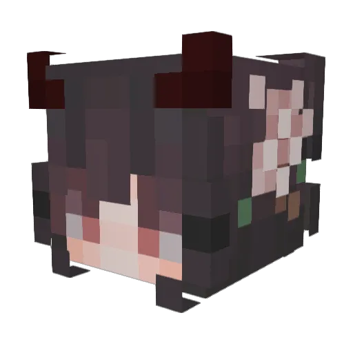 Yukittan Minecraft avatar head, 3D render