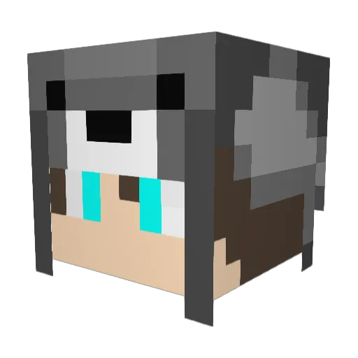 Yukkihira Minecraft avatar head, 3D render
