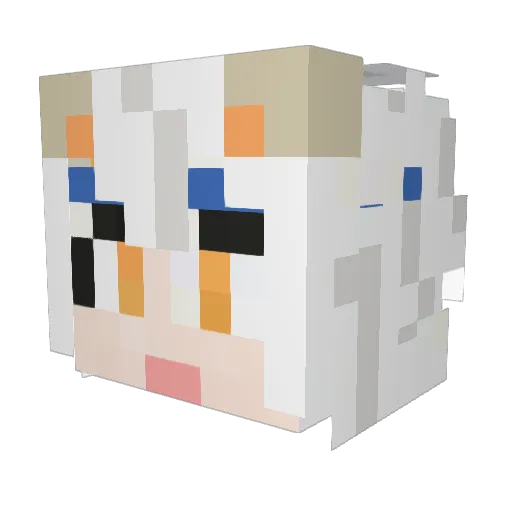Yukkuri98 Minecraft avatar head, 3D render