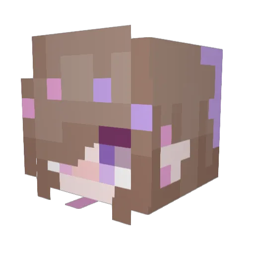 Yuko_2 Minecraft avatar head, 3D render