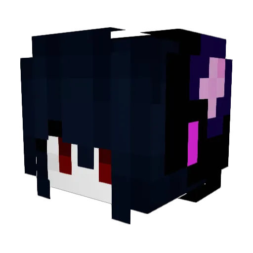 Yukoo Minecraft avatar head, 3D render
