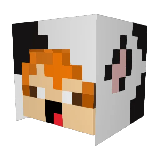 Yukozoz Minecraft avatar head, 3D render