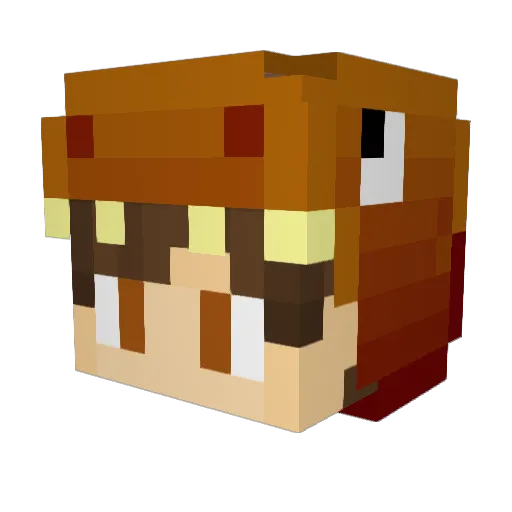 Yukq Minecraft avatar head, 3D render
