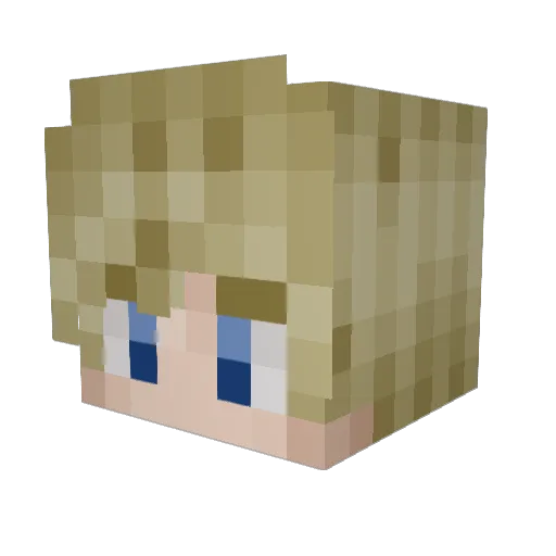 Yukuno Minecraft avatar head, 3D render
