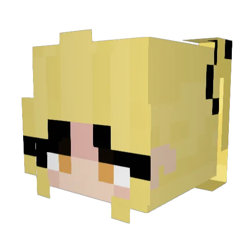 YukunoUwU Minecraft avatar head, 3D render
