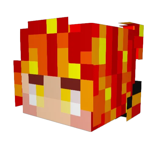 Yuky21 Minecraft avatar head, 3D render