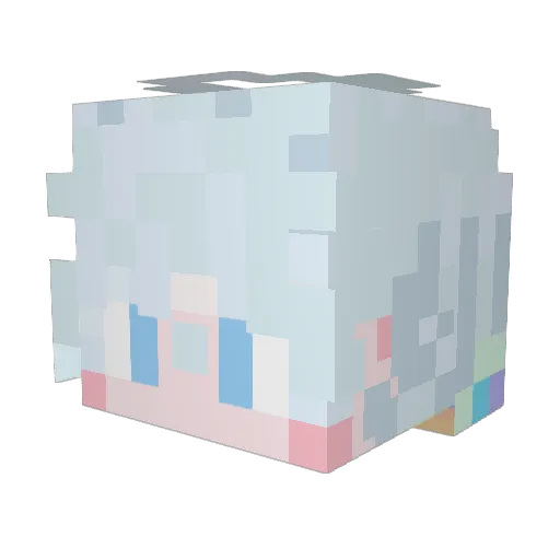 YulIeue Minecraft avatar head, 3D render