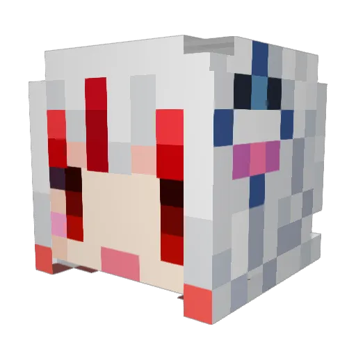 Yuli816 Minecraft avatar head, 3D render