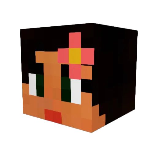 Yuliasha Minecraft avatar head, 3D render