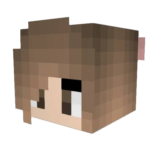 Yulifee Minecraft avatar head, 3D render