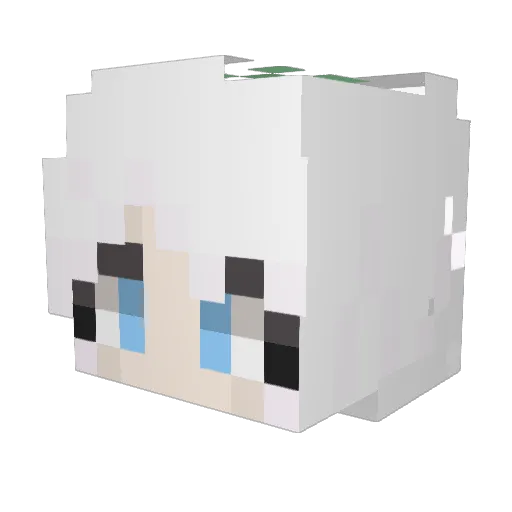 Yuliica Minecraft avatar head, 3D render