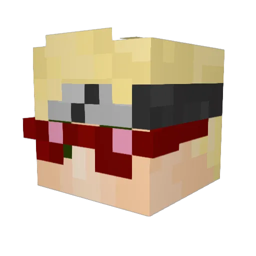 Yuluto Minecraft avatar head, 3D render