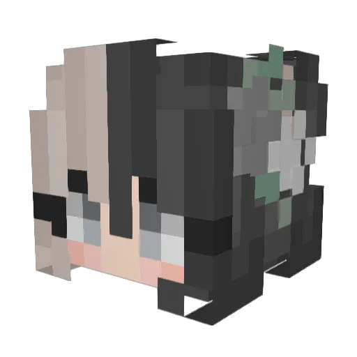Yumage Minecraft avatar head, 3D render