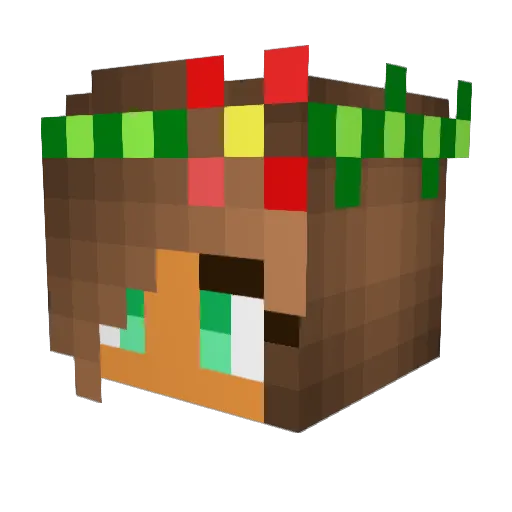 Yumamiri Minecraft avatar head, 3D render