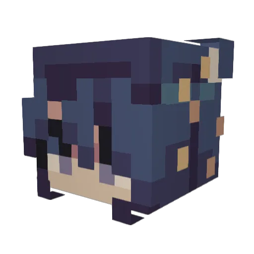 YumeAyami Minecraft avatar head, 3D render