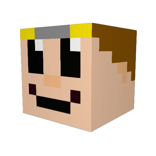 Yumekko Minecraft avatar head, 3D render