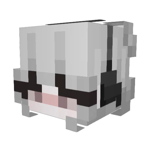 Yumelian Minecraft avatar head, 3D render