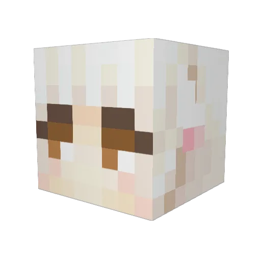 Yumemii Minecraft avatar head, 3D render
