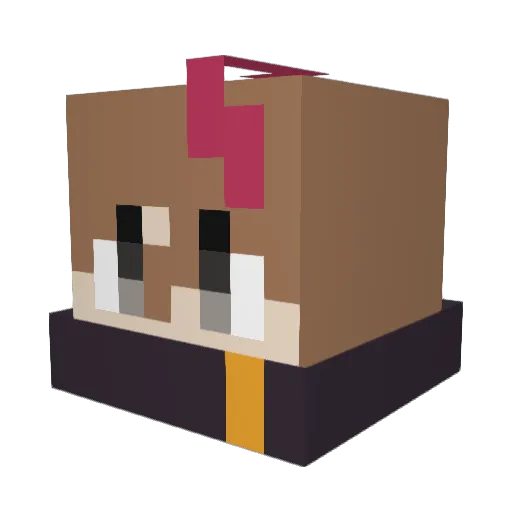 YumemilBangohan Minecraft avatar head, 3D render