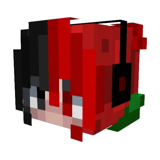 Yumenai Minecraft avatar head, 3D render
