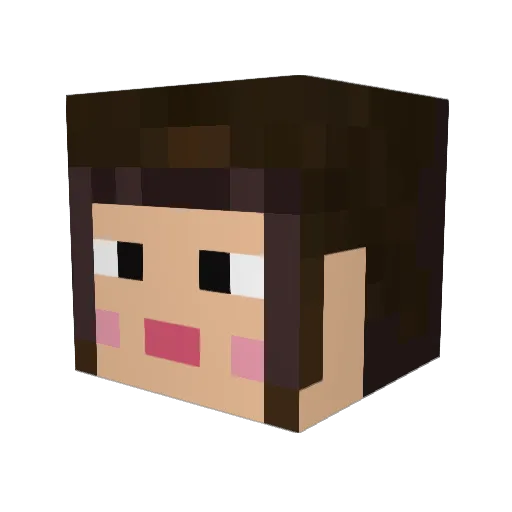 Yumetaroo Minecraft avatar head, 3D render