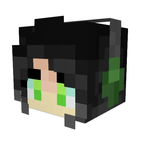 Yumi15 Minecraft avatar head, 3D render