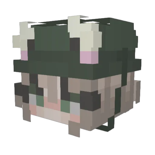 Yumi_Meko Minecraft avatar head, 3D render