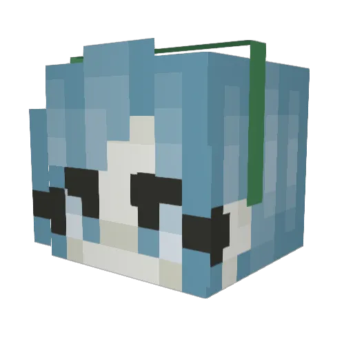 Yumiim_Mica Minecraft avatar head, 3D render