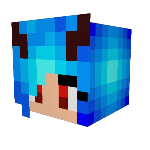 Yumiko_yuma Minecraft avatar head, 3D render