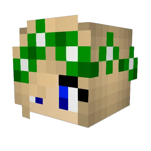Yuminaria Minecraft avatar head, 3D render