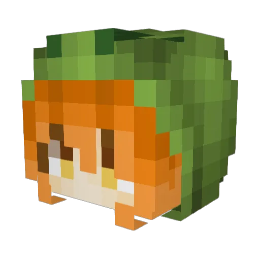 Yumirae Minecraft avatar head, 3D render