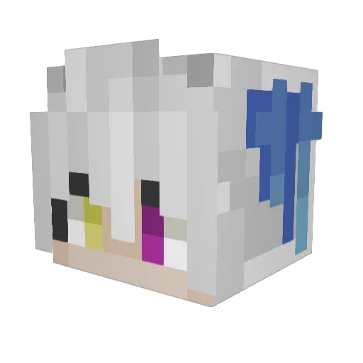 Yumirayu Minecraft avatar head, 3D render