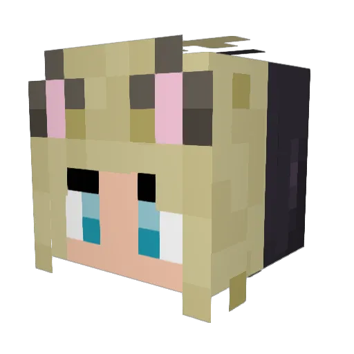 Yumshi Minecraft avatar head, 3D render