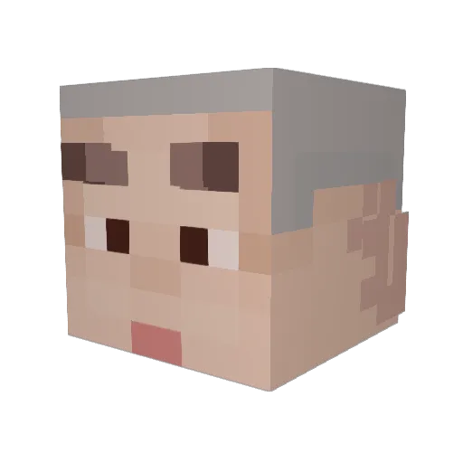 Yun124 Minecraft avatar head, 3D render